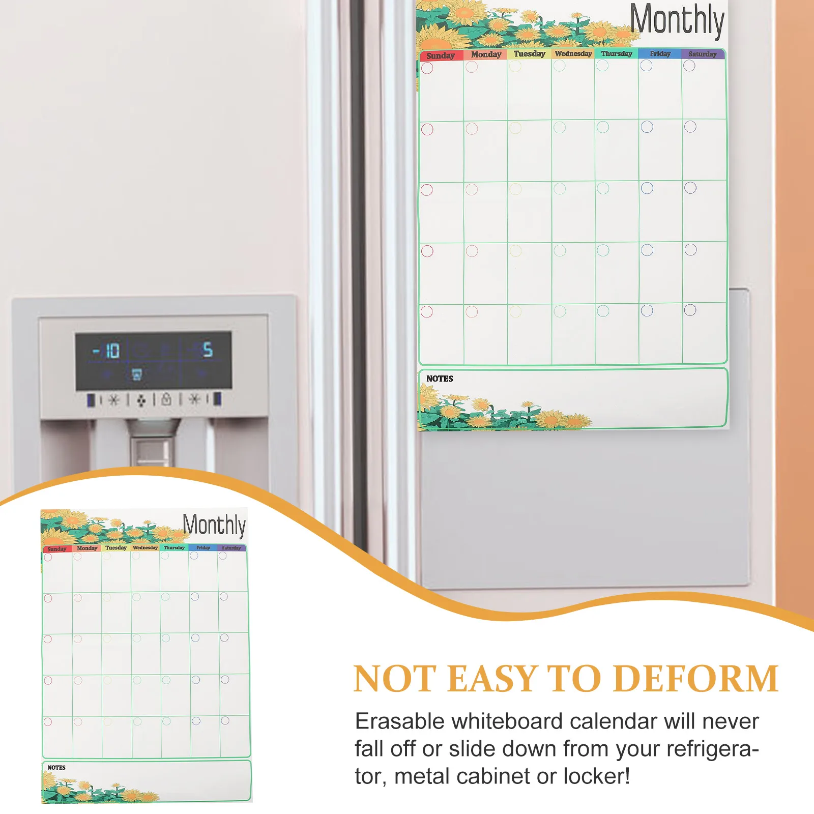 

Magnetic Whiteboard Set Calendar for Fridge Weekly Planner Dry Erase Refrigerator