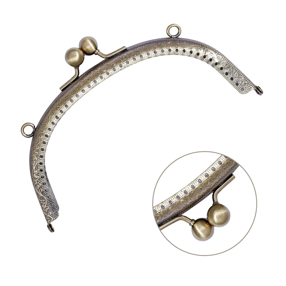 1 Piece 15.5/20/20.5CM Size Double Bead Semicircular Metal Purse Frame Kiss Clasp Clutch DIY Bag Accessory