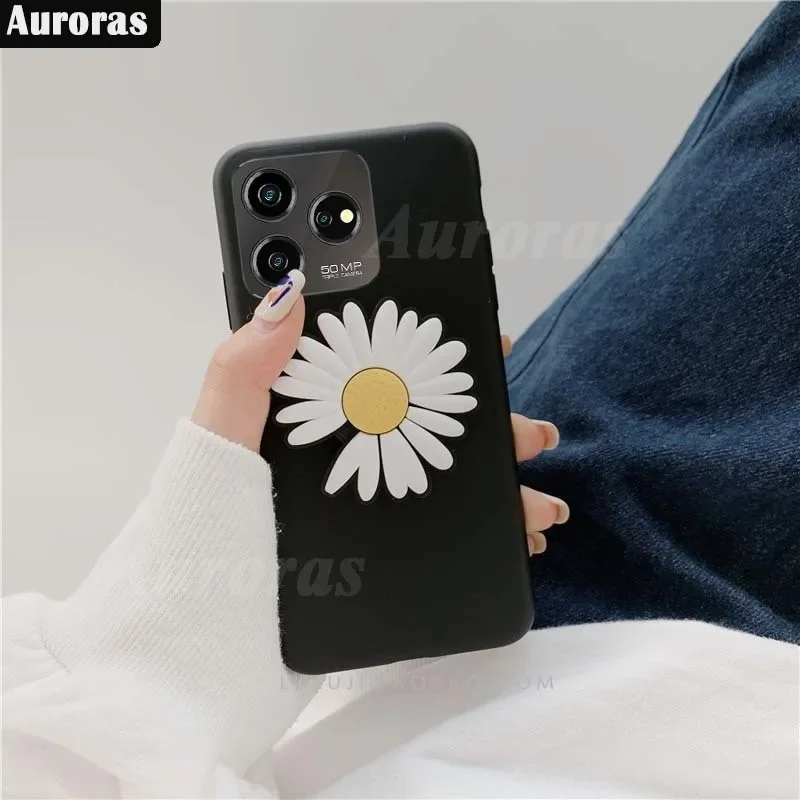 Auroras For ZTE Axon 50 Lite Case With Chrysanthemum Holder Ultra-Thin Smooth Soft Shell For ZTE Blade V70 Axon 40 Lite Cover