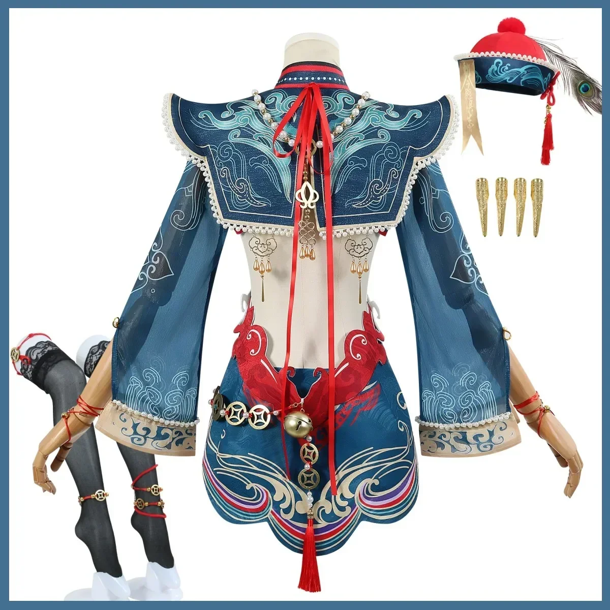 Juego Naraka: disfraz de Bladepoint Tessa, disfraz de Cosplay con entintado para caminar, vestido de pequeño zombi, chal, sombrero, uniforme para mujer, traje de juego de rol de Halloween