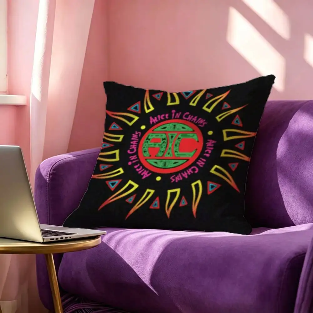 Band Alice In Chains Singer Square Double-Sided printed Pillow Case Bedroom Bedside Pillow Sofa Cushion Cover
