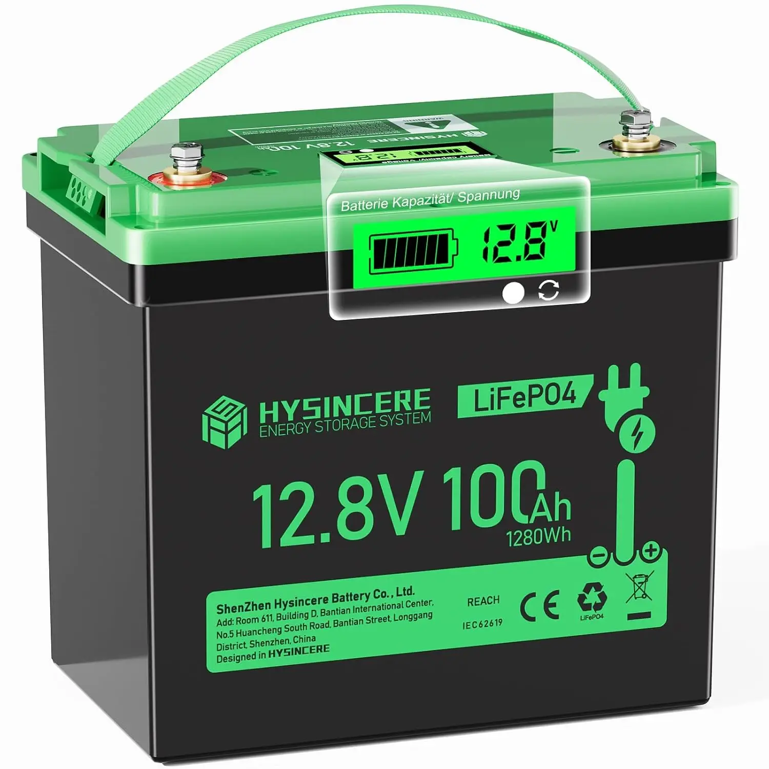 12V 100Ah LiFePO4 Lithium Battery with 100A BMS for RV Solar Marine Off-Grid Power Storage, Customized