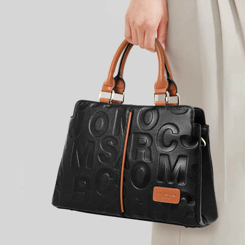 

Женская сумка из натуральной яловой кожи, большой вместительный портфель со съемным плечевым ремнем, сумка через плечо под мышками на одно плечо