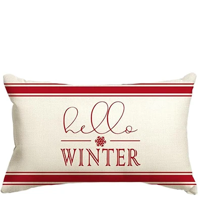 Colore vita natale fiocco di neve fodera per cuscino rosso fodera per cuscino per vacanze invernali divano decorativo 30x50cm