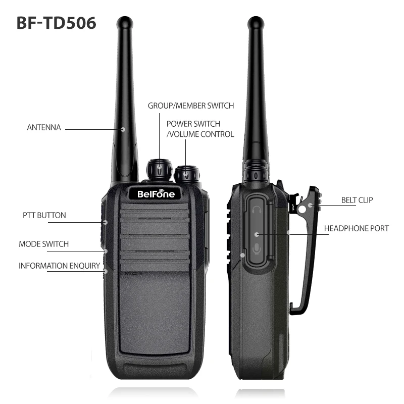 Yunyi Belfone Walkie Talkie, DMO Pseudo Trunk, VHF UHF, BF-TD506