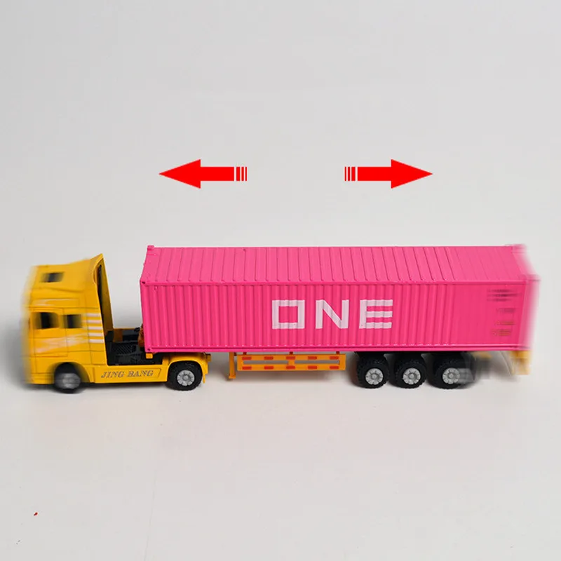 Hochwertiges 1: 60-Leichtmetall-Container-Transport-LKW-Modell, Simulations technik Autos pielzeug, Anhängers pielzeug, Großhandel