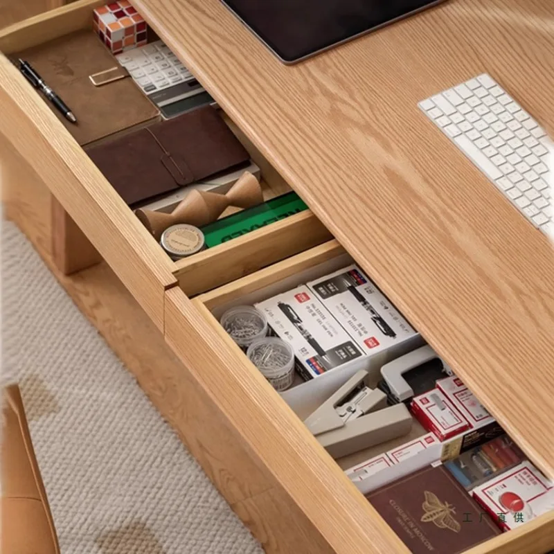 Solid wood desk, simple modern oak, study table, cherry wood table
