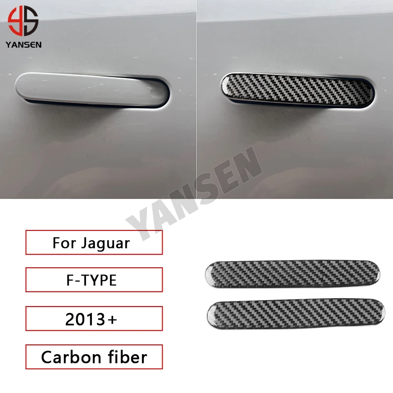 

Car Door Handle Panel Carbon Fiber Decorative Cover Sticker For Jaguar F-TYPE 2013-2024 Accessories
