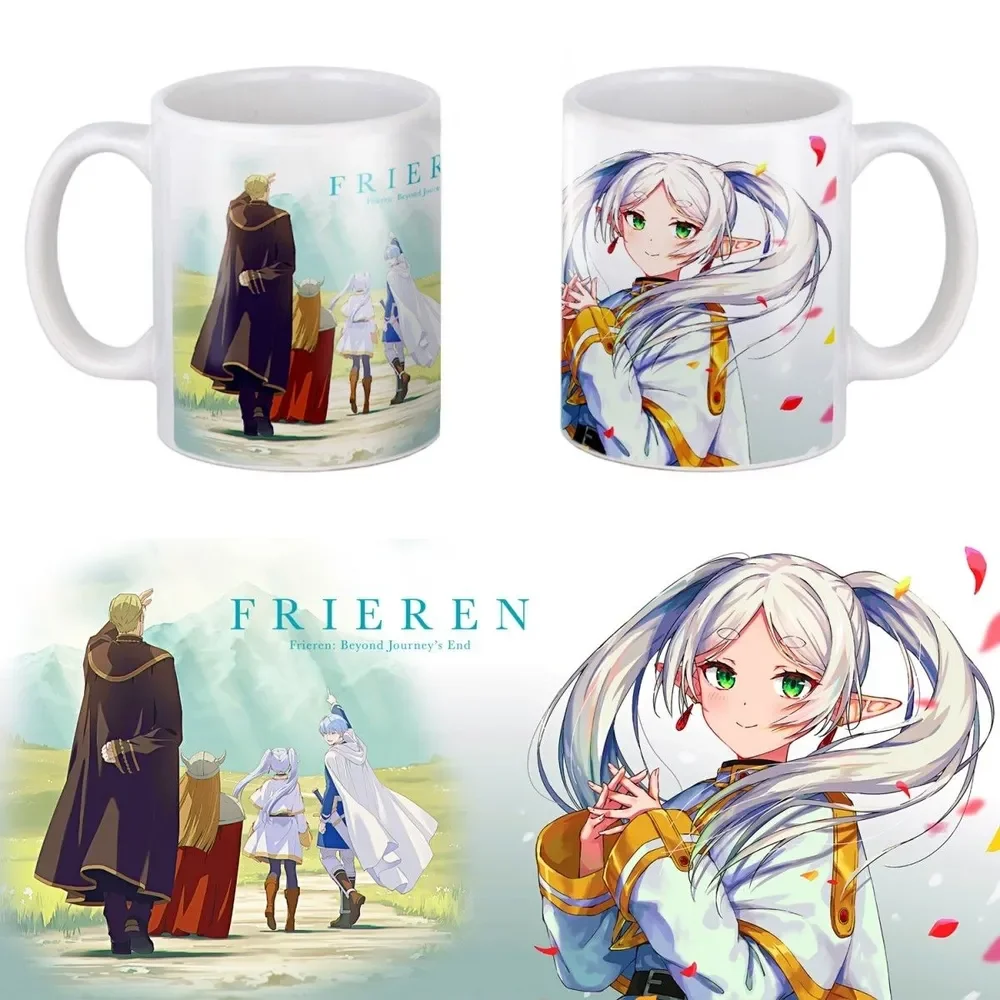 Ceramic Mug for Frieren Fern Anime Pattern 330Ml Bedroom Office Tea Water Cup Ceramic Breakfast Cup Coffee Cup Birthday Gift