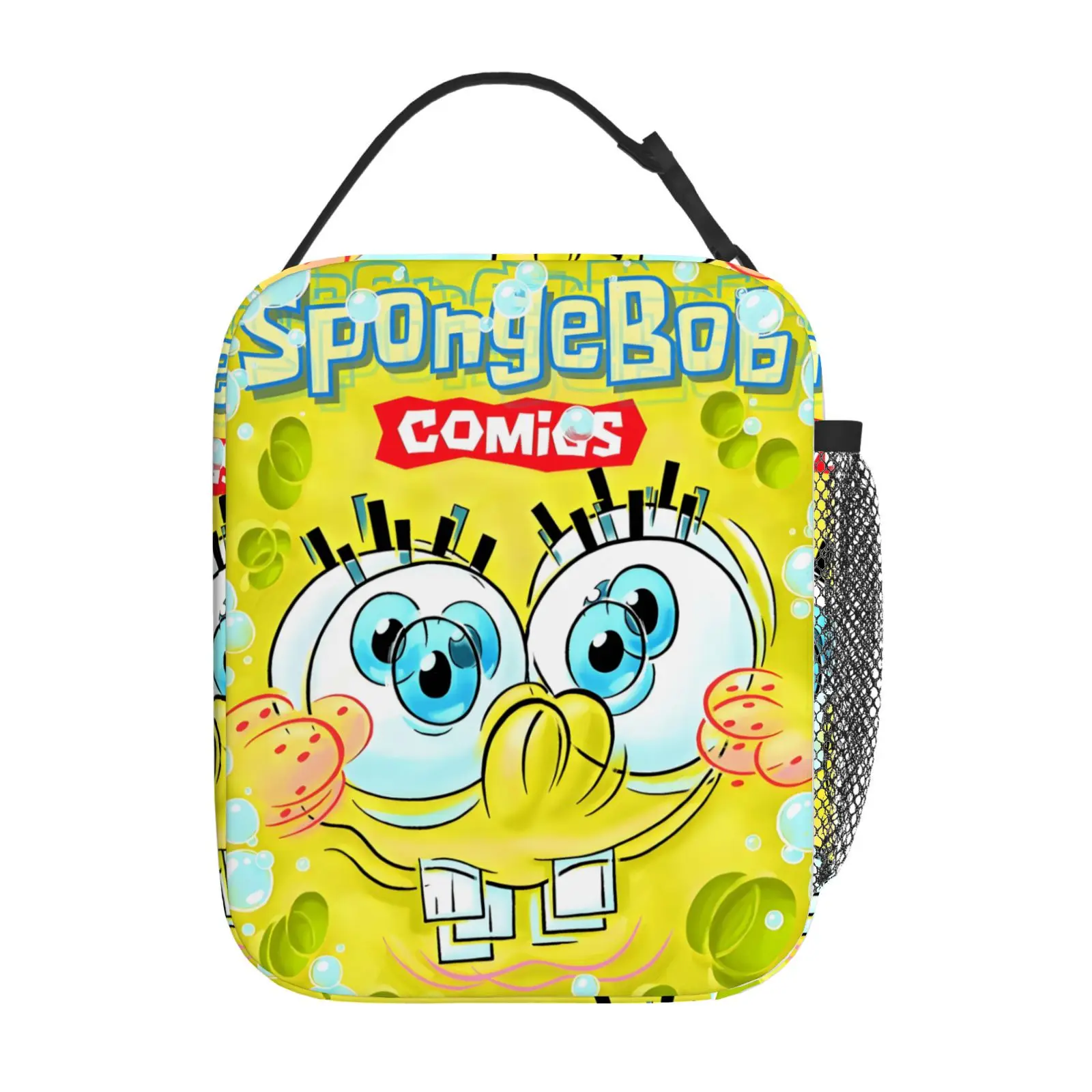

1 шт., сумка для обеда с мультяшным принтом в стиле Губки Боба, портативная сумка для еды, подходит для отдыха, поездок на работу, пикника