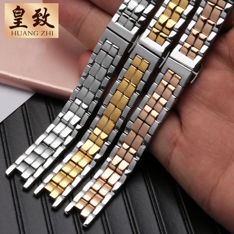 For Tissot T094 Flamingo Series stainless steel Strap 1853 Women\'s Watch Band T094.210A Solid Precision Steel Watch Chain 12mm