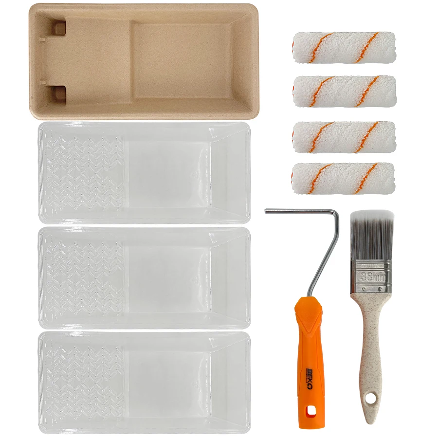 4-Inch Eco-Friendly Paper Paint Trays Set for Home Wall Repair Painting Kit