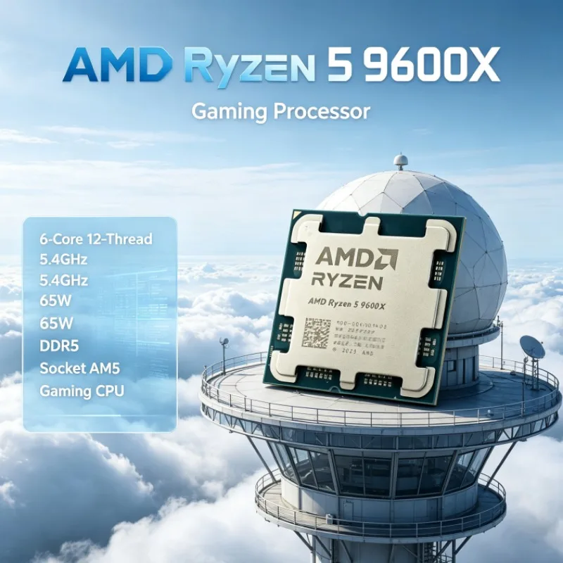 AMD R5 9600X Ryzen 5 Gaming CPU Processor 6-Core 12-Thread 5.4GHz 65W 4nm L3 32M AM5 DDR5 Tpye-C