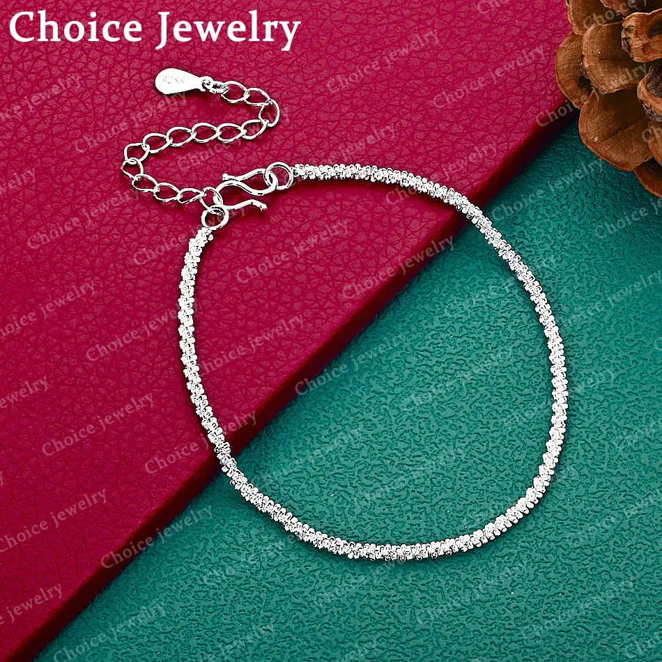 925 Sterling Silber Glänzende Armbänder für Damen Sternenhimmel-Design Armband Mode-Accessoires Vielseitiger Schmuck