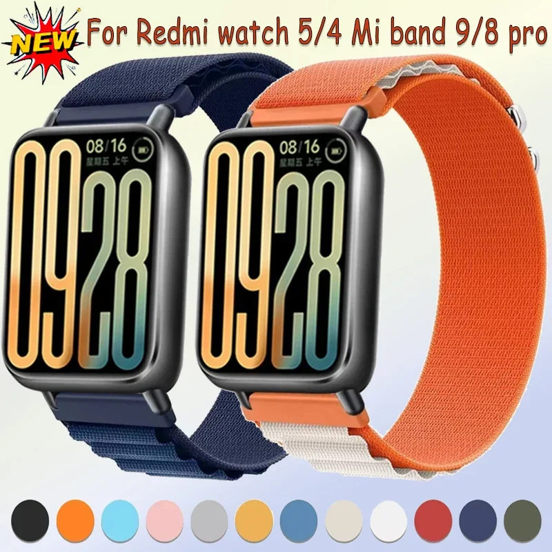 Alpine Loop Nylon Strap for Redmi Watch 4/5 Sport comfortable Breathable wirstband Xiaomi Mi Band 8 Pro/9 Pro Accessories correa