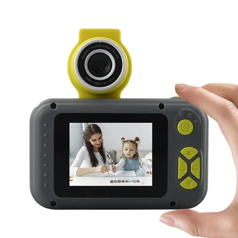 Mini Toddler Toy Selfie Camera 1080p HD Video Recorder 2.4inch IPS Eye Protection Screen Kids Autofocus Digital Cam180 Flip Lens