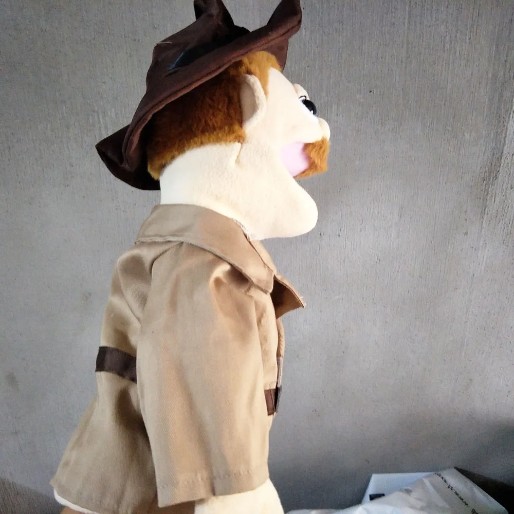 고품질 만화 전문 손인형 봉제 장난감 탐정 입 움직임