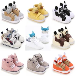 Classic baby shoes for boys and girls cute animal casual flat shoes the first baby cotton non slip and warm walking shoes ﻿