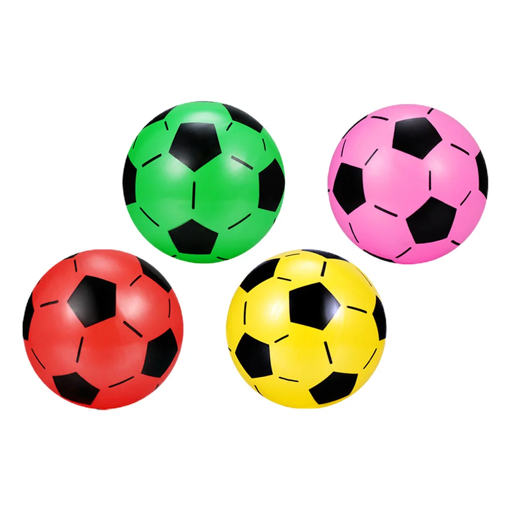 

4 Pcs Balls Inflatable Giant Soccer Football Toy Vinyl Plastic Kids Colorful Mini Beach