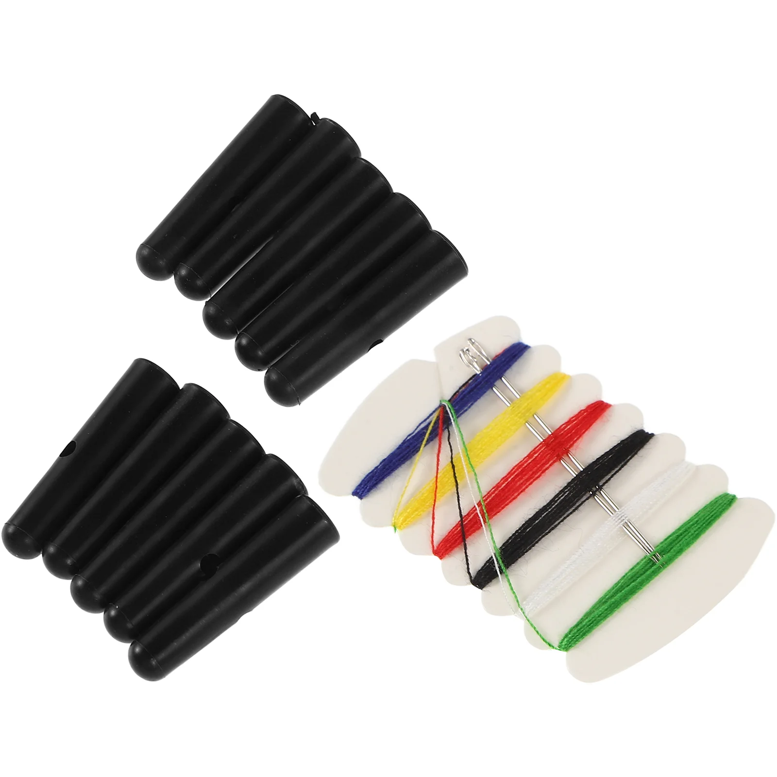 10 Pcs Umbrella Tail Head Beads Replacement Repair Parts Metal Foldable Bone Covers Black Rain