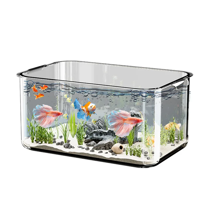 High Quality Lightweight Plastic Square Fish Tank Shatterproof Eco-friendly Aquarium Non-Toxic Design for Living Room Bedroom