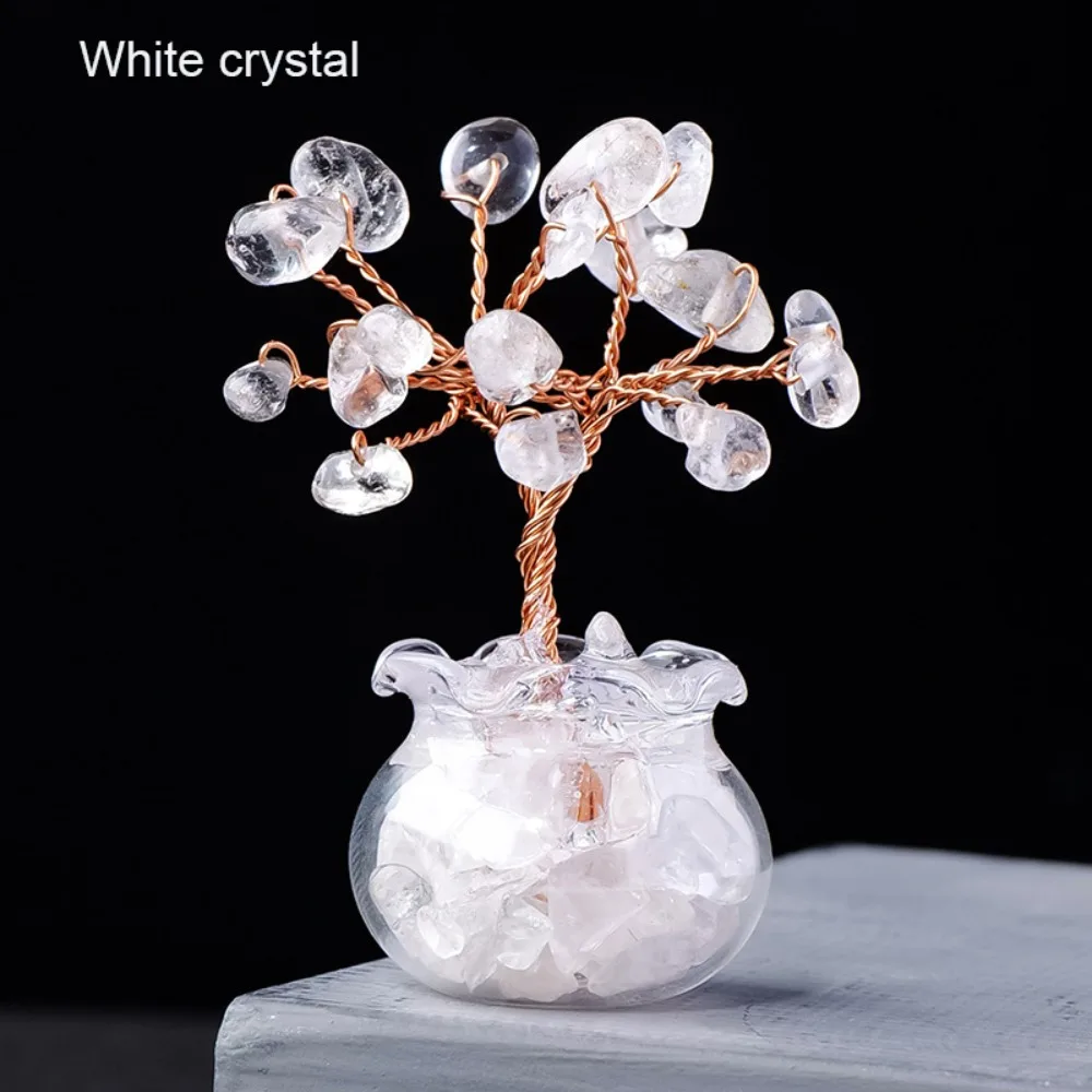 1Pcs New Natural Crystal Tree Reiki Healing Good Luck Crystal Macadam Feng Shui Positive Energy Artificial Bonsai