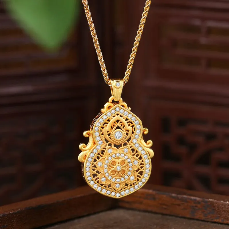 Bracelet Hand String Gold Shop With Ancient French Sand Gold Encrusted With Diamonds Life Four Beautiful Fortune Gourd Pendant