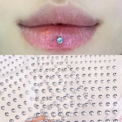 Su geçirmez Rhinestone burun damızlık Sticker sahte Piercing burun halkası dudak damızlık gamze Sticker yüz olmayan Piercing küpe göbek takısı