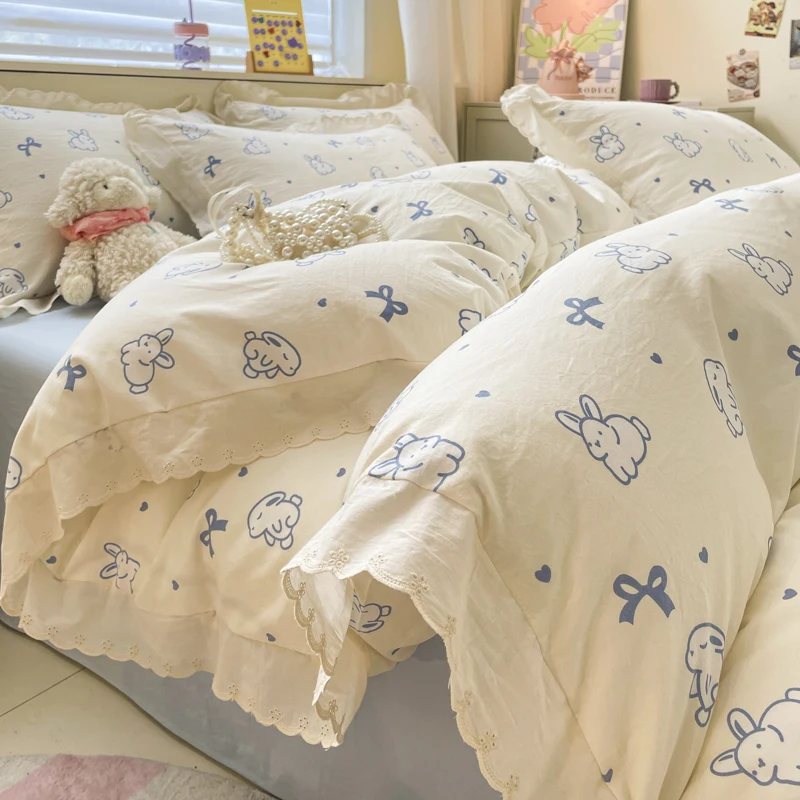 

MissDeer Duvet Cover Lace Style Quilt Cover Soft Bedding Blanket Cover Printed Comforter Bedding funda nordica (No Pillowcase)