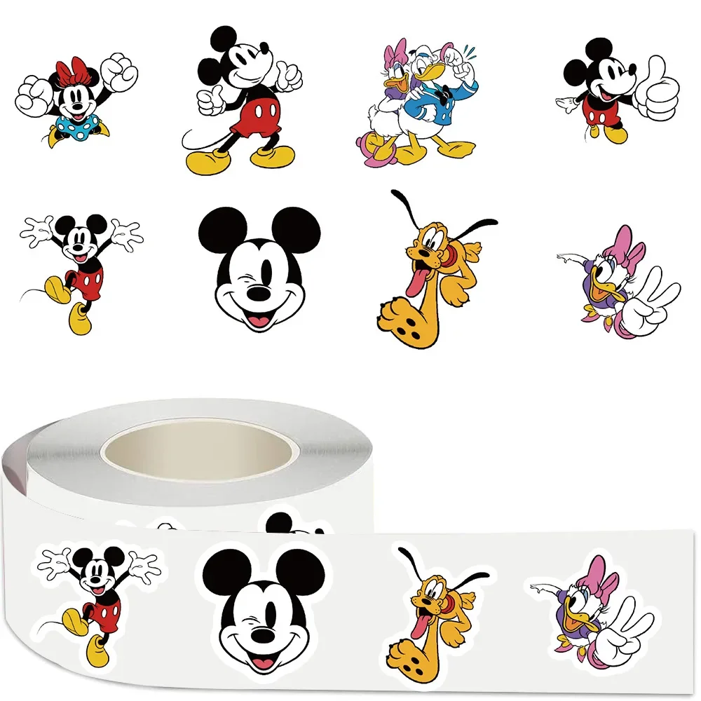 500pcs/Roll Mickey Mouse and Donald Duck Stickers DIY Skateboard Laptop Guitar Phone Car Seal Label Decals Decoration Stickers