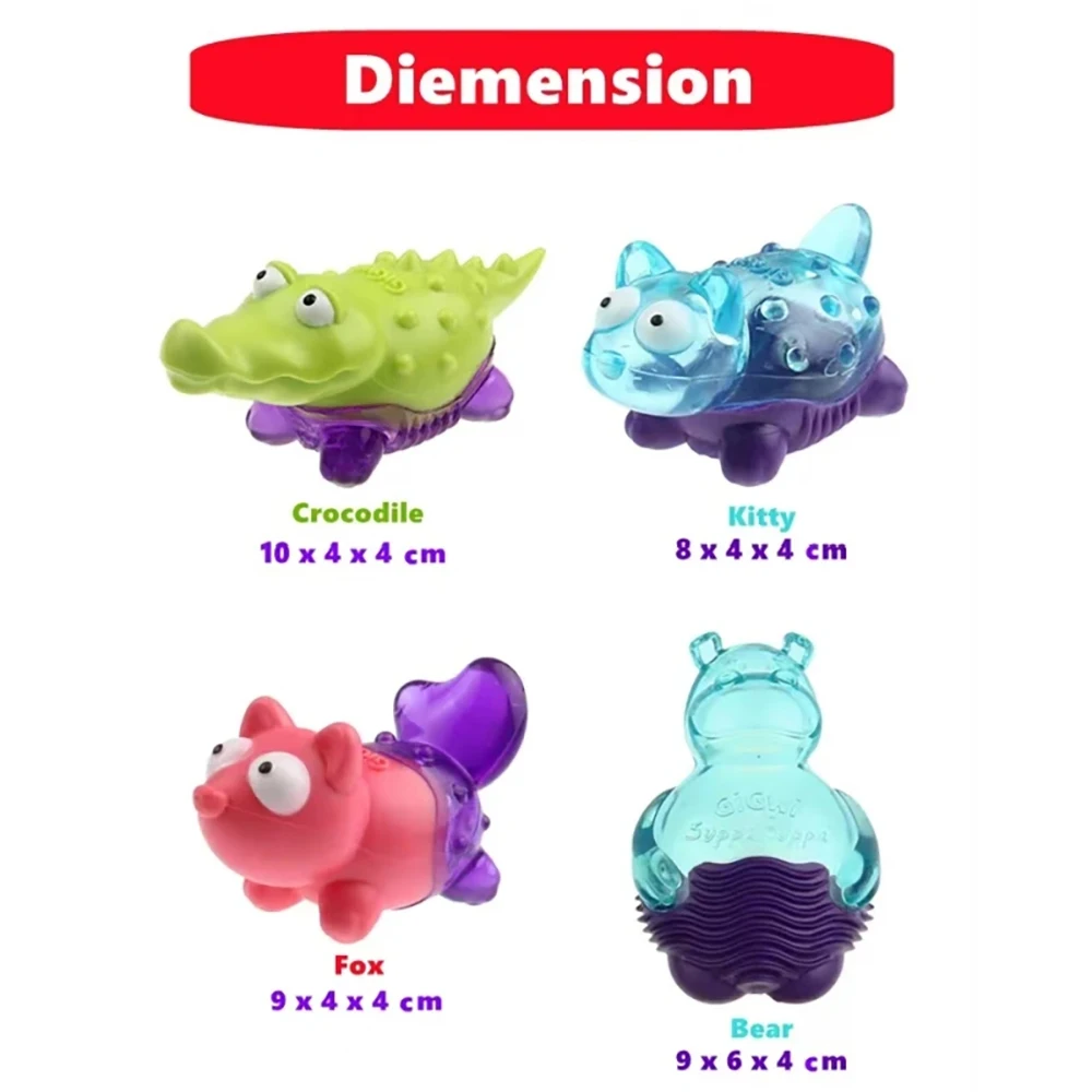 GIGWI Suppa Puppa Series Q Pet Toys Kitten Crocodile Fox Raccoon for Puppy Molar Sounding Toys Bite Resistance Dog Accessories