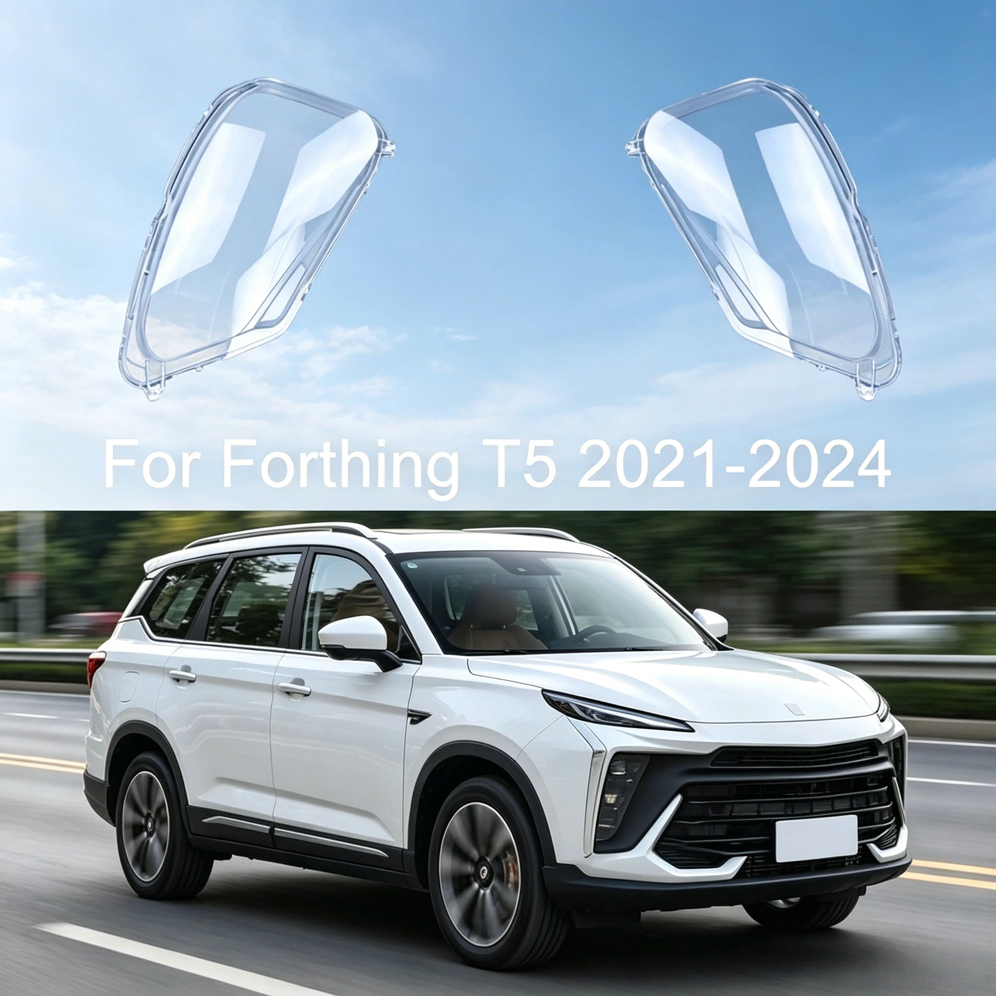 For Dongfeng Forthing T5 EVO 2021-2024 Headlight Cover Transparent Headlamp Shell Lens Replace Original Lampshade Plexiglass