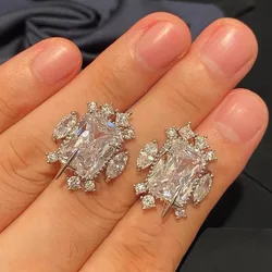 2022 Statement Finger Earring 925 sterling silver Party Wedding band Earrings for Women Bridal Promise Engagement Jewelry Gift