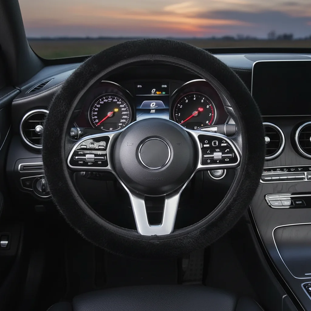 1PC Winter Plush Steering Wheel Cover Universal Non-Slip Full Surround Protection for Car