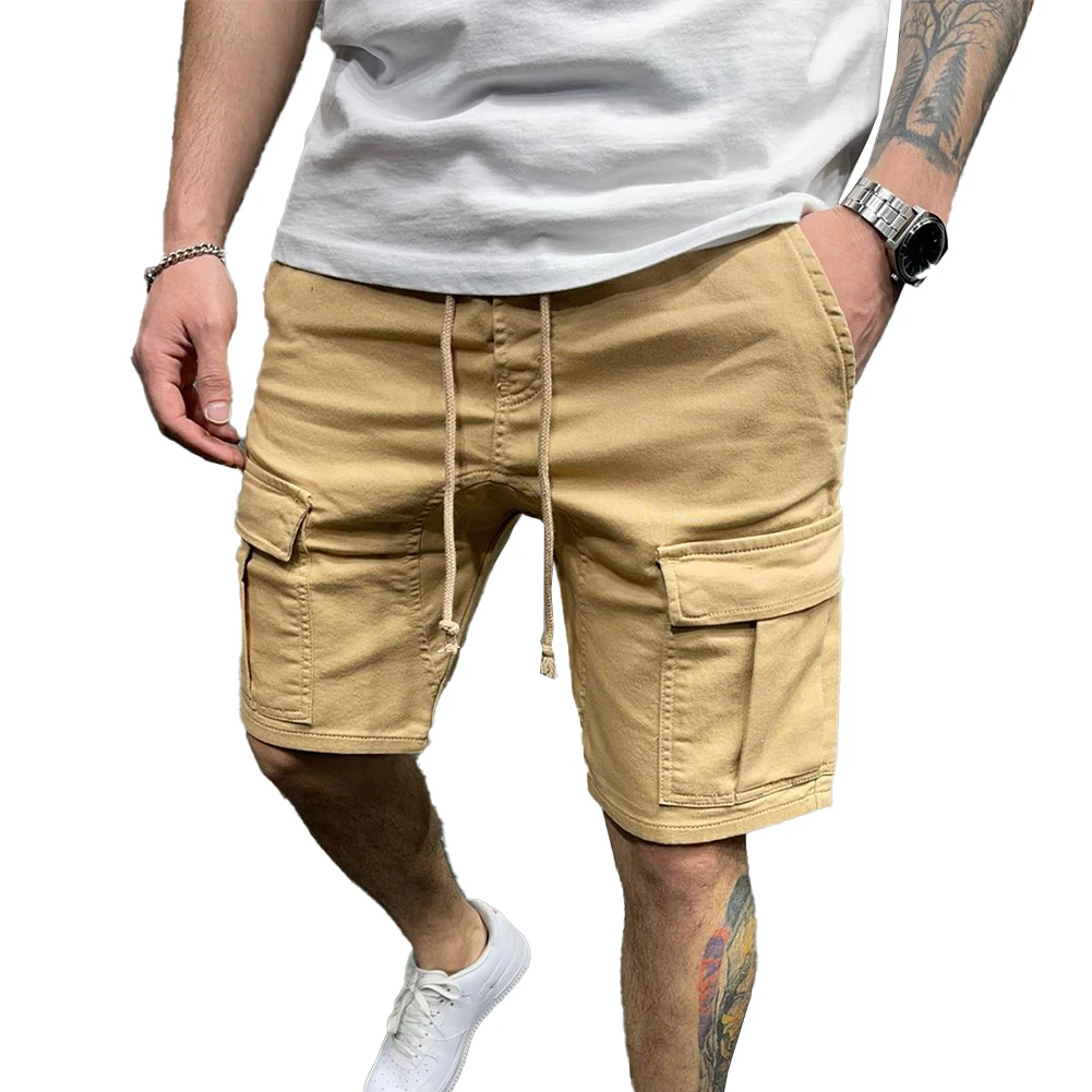 Comodi pantaloncini da spiaggia all'aperto alla moda pantaloni corti con coulisse elastico in vita Fitness escursionismo Streetwear multitasche