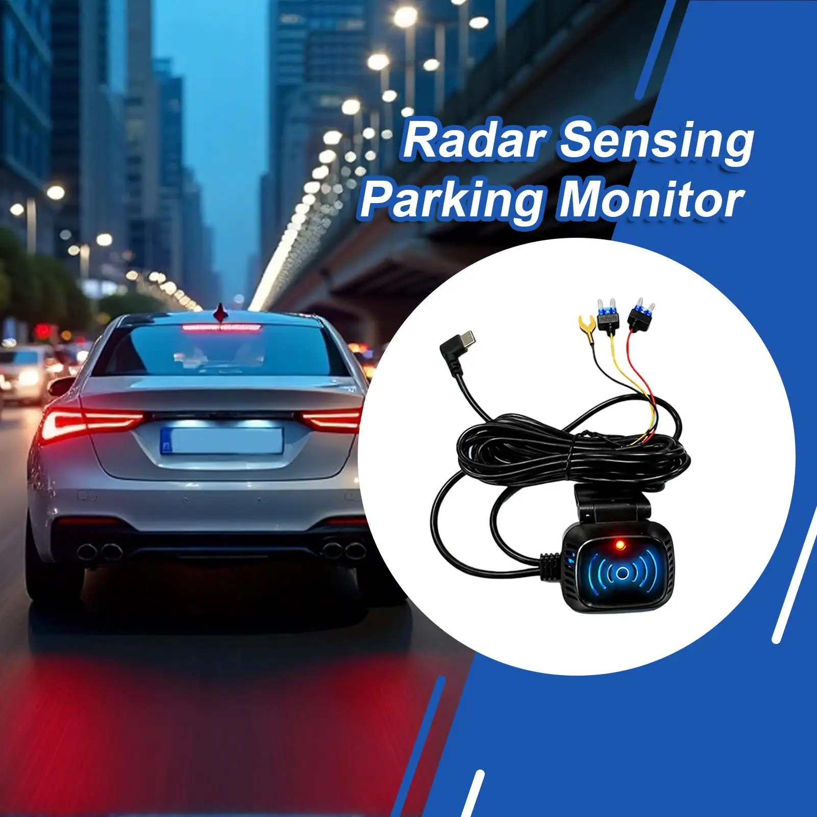 Car Camera Cord Type-C Step-Down 24-Hour Vehicle Accessories Panoramic Car Video Recorder Cord For Truck SUV RV Sedan Pickup