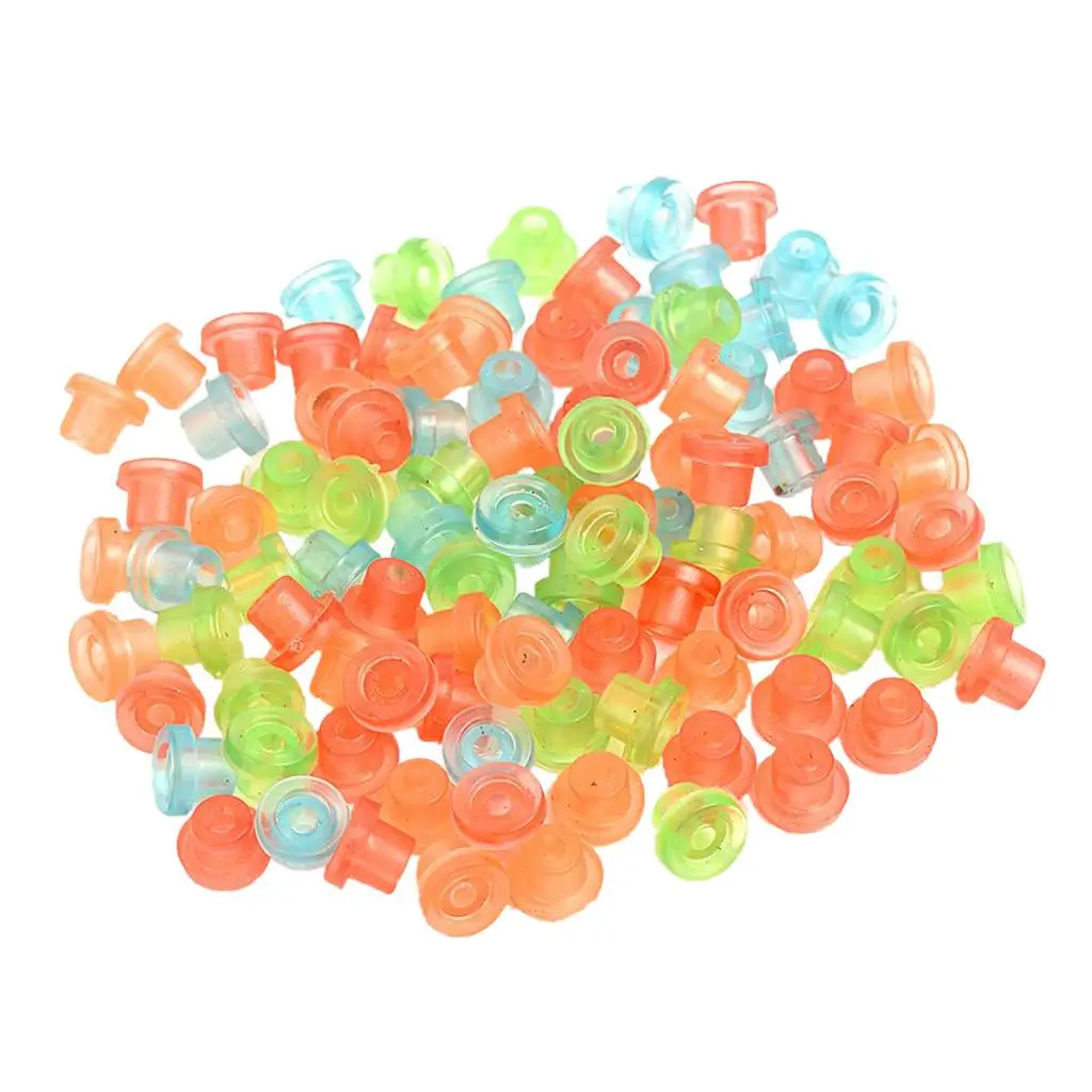 100Pcs/Set Translucent Plastic Grommets Nipples for Machine Colorful