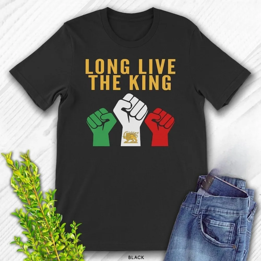 Iran Long Live The King Persian T-Shirt Harajuku Graphic T Shirts Vintage Clothes Ropa Hombre Printed TeesMen T Shirt