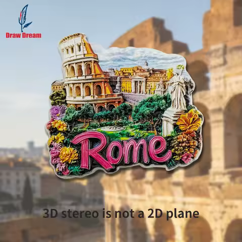 1Pc Roman Colosseum Creative 3D Refrigerator Magnet World Travel Souvenir Collection Suitable for Home Office Decoration, Personalized Exclusive Travel Souvenir Magnetic Refrigerator Magnet Home Decoration, Kitchen, Room, Office, Cabinet Crafts Gift, Holiday Souvenir, Exquisite Small Gift