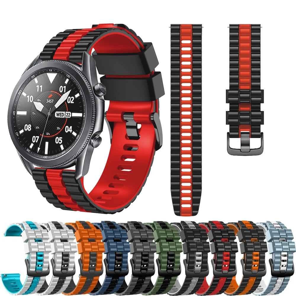 22mm Strap for Samsung Gear S3 Frontier/Classic Galaxy watch 3 45mm Silicone Wrist Band for Samsung Galaxy Watch 46mm strap