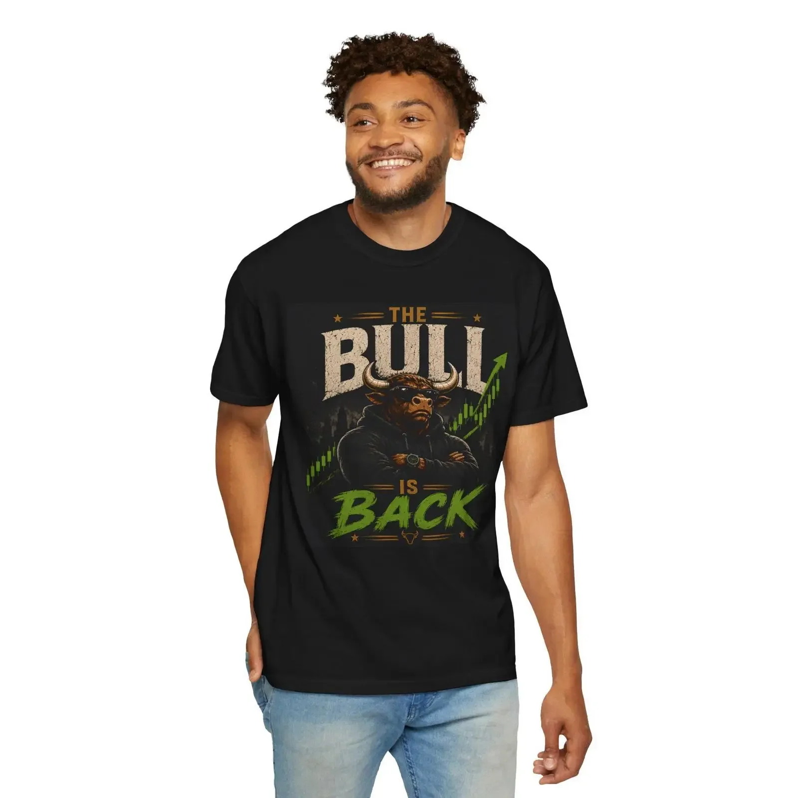 The Bull Is Back T shirt Market Stock Trading vintage Washed Comfortable designer clothes Versatile Soft Stylish Casual