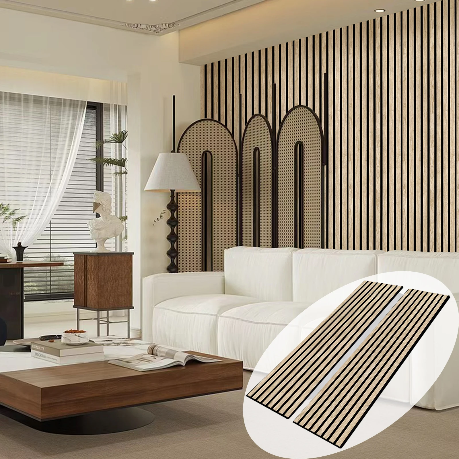 Wood Acoustic Panels 3D,2-Pack Wall Panels for Interior Wall decor,Decorative Accent Wall Panels for Living Room,Walnut