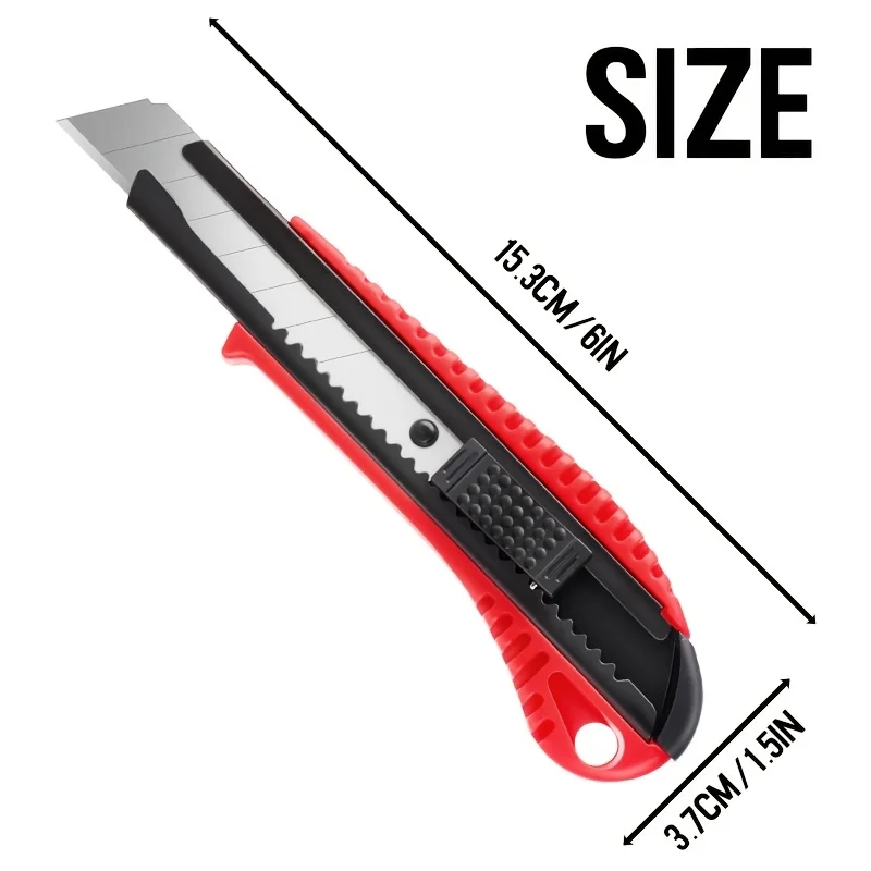 DIYSELF Box Cutter Set with 18mm Wide Blades, Retractable Utility Knife Featuring Self-Locking Mechanism, Non-Slip Handle, Ideal