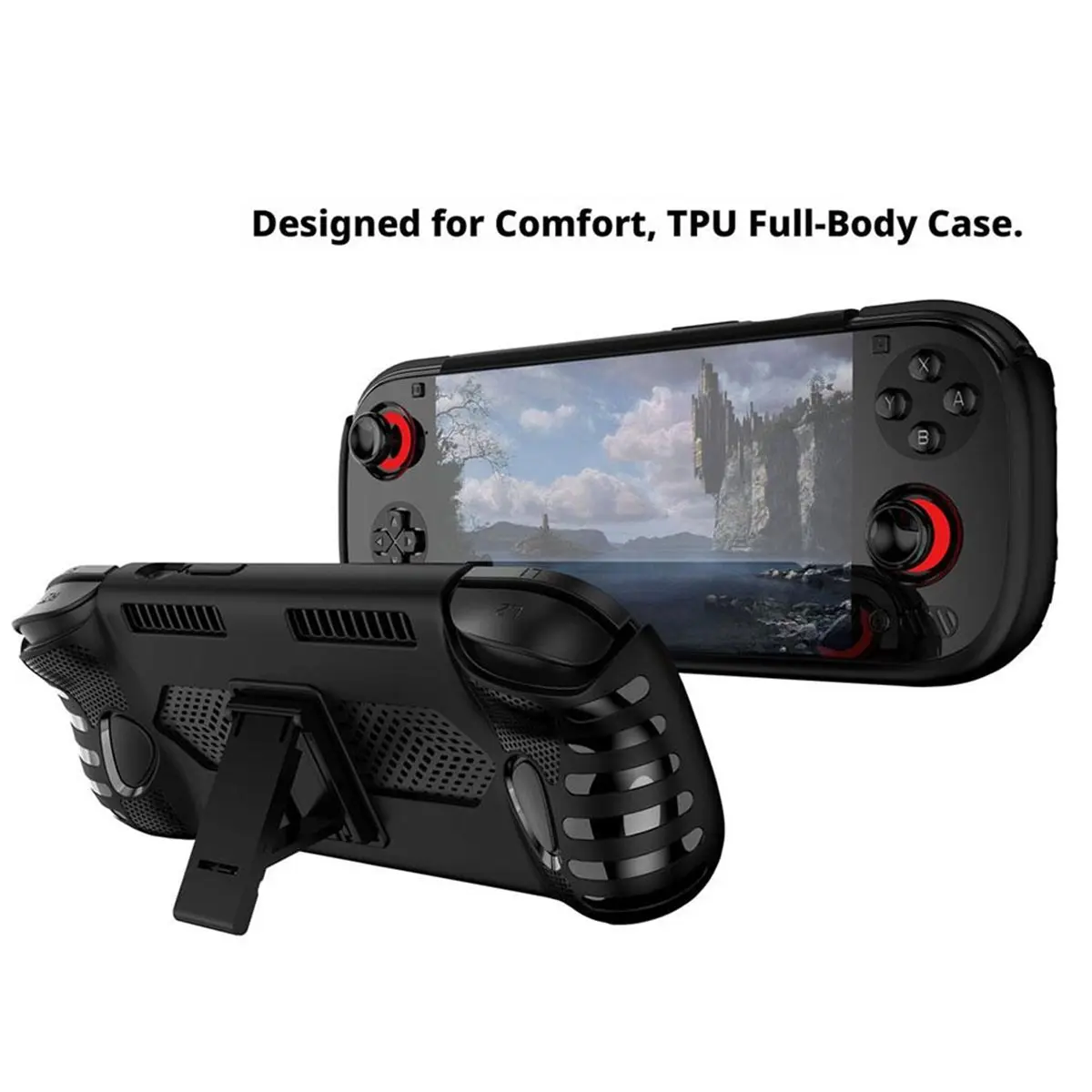 SWXF Protective Case TPU Bracket Handheld Console Shockproof Anti-Scratch Soft TPU Protection Cover for 3 White