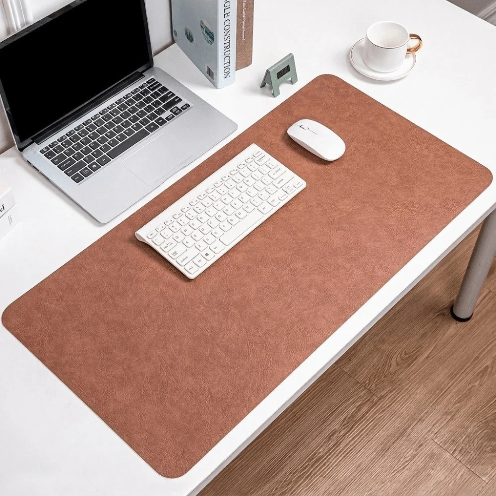 Office Stationery All-in-One Desk Pad Cowhide Texture Double-Sided Computer Mat Durable Waterproof Mouse Pad Office