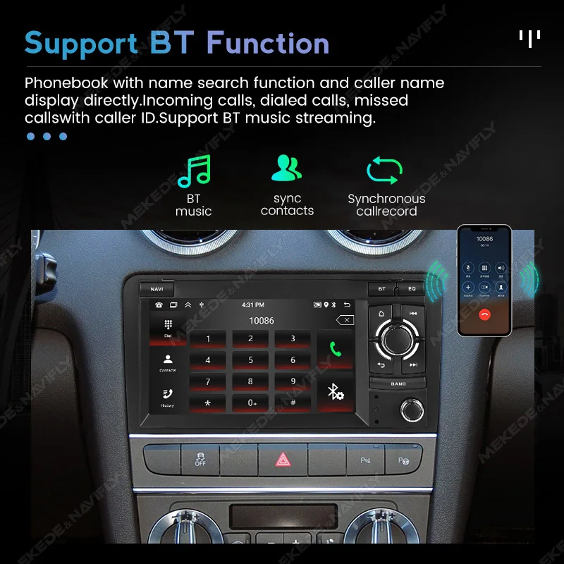MEKEDE 7inch Car Radio For Audi A3 8P 2003-2012 S3 RS3 Sportback Intelligent car audio system Carplay Stereo Multimedia Player