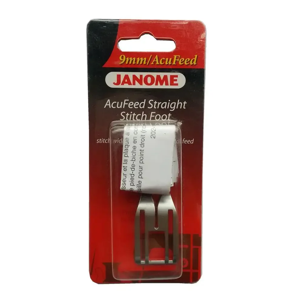 AcuFeed Straight Stitch Foot #202102005 For Janome 9mm Max Stitch Width Machine