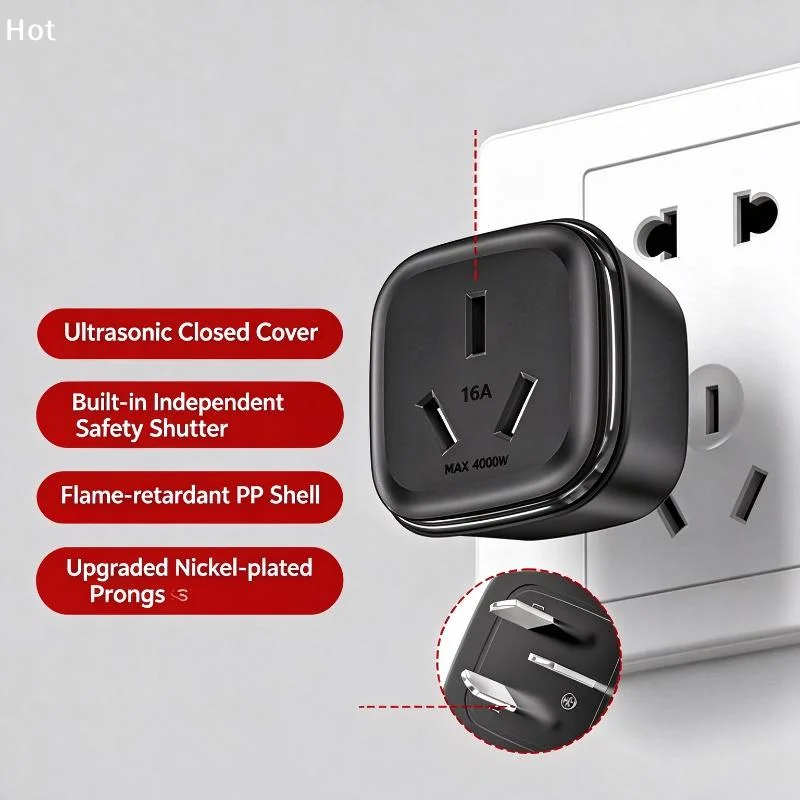 10A To 16A Power Plug Adapter Flame Retardant PP Material 4000W For Home AC Water Heater UseFurnishing world