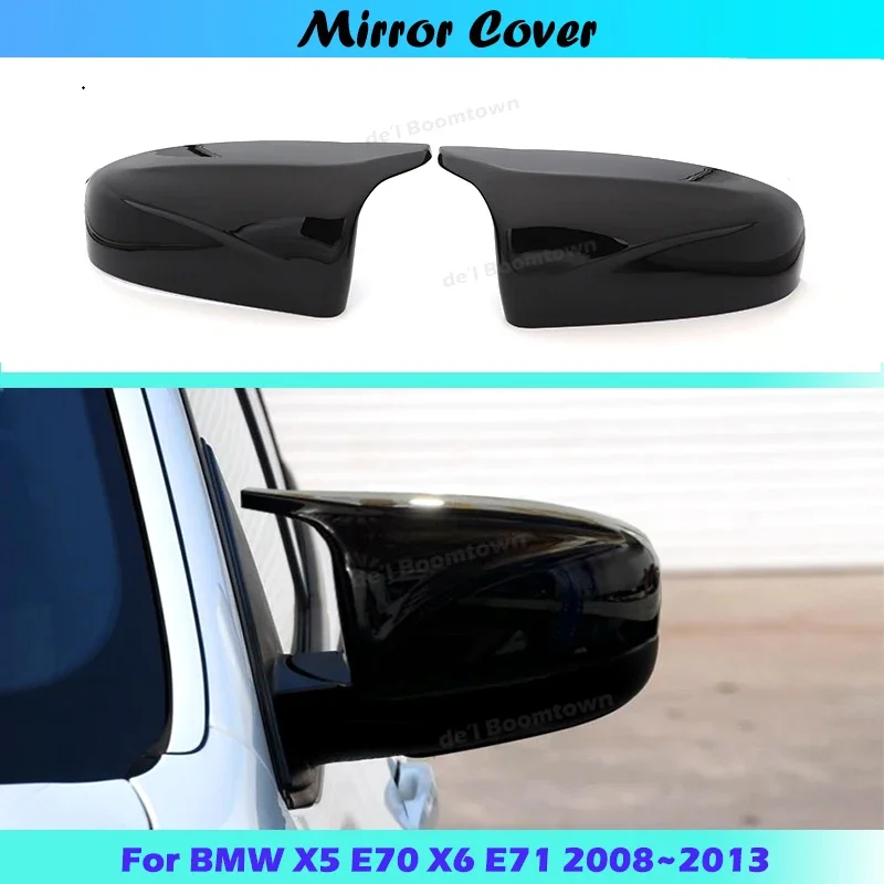 For BMW x5 E70 x6 E71 2008 2009 2010 2011 2012 2013 Car Side Wing Mirror Cover  Rear-View Caps Black high quality types