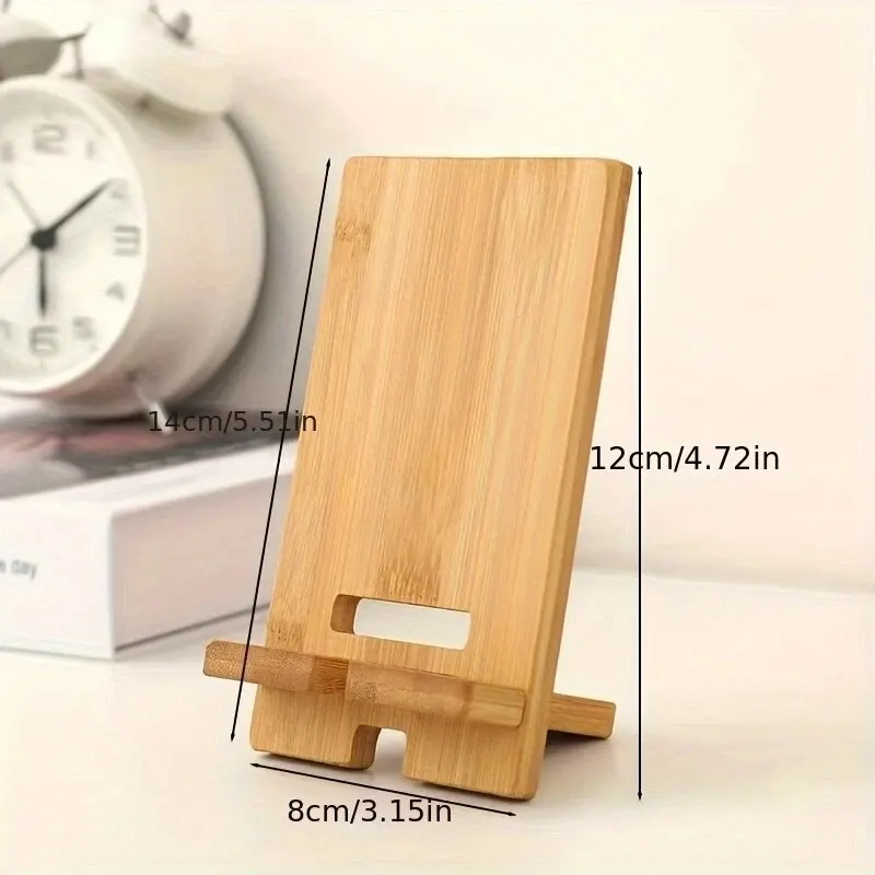 

Sturdy Wooden Phone Charging Stand Universal Tablet Support Bracket Elegant Solid Wood Home Office Daily Organizer cable saver